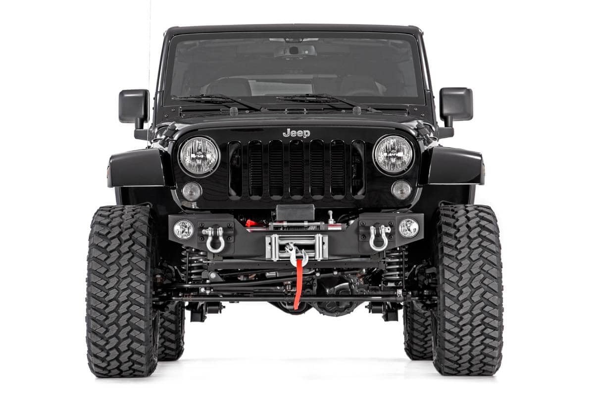 Jeep Wrangler Bumper - Front - Rough Country - Hybrid Stubby with Fog Mounts - '07-'17
